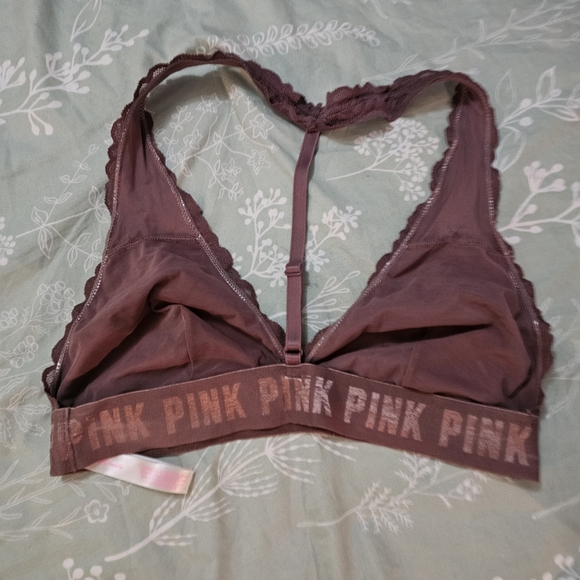 PINK Victoria's Secret Mauve Lace Halter Bralette - Picture 11 of 14